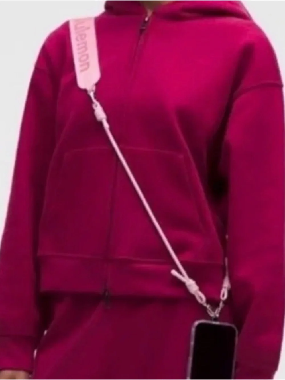 lululemon athletica Pink Phone Strap Lanyard with Logo